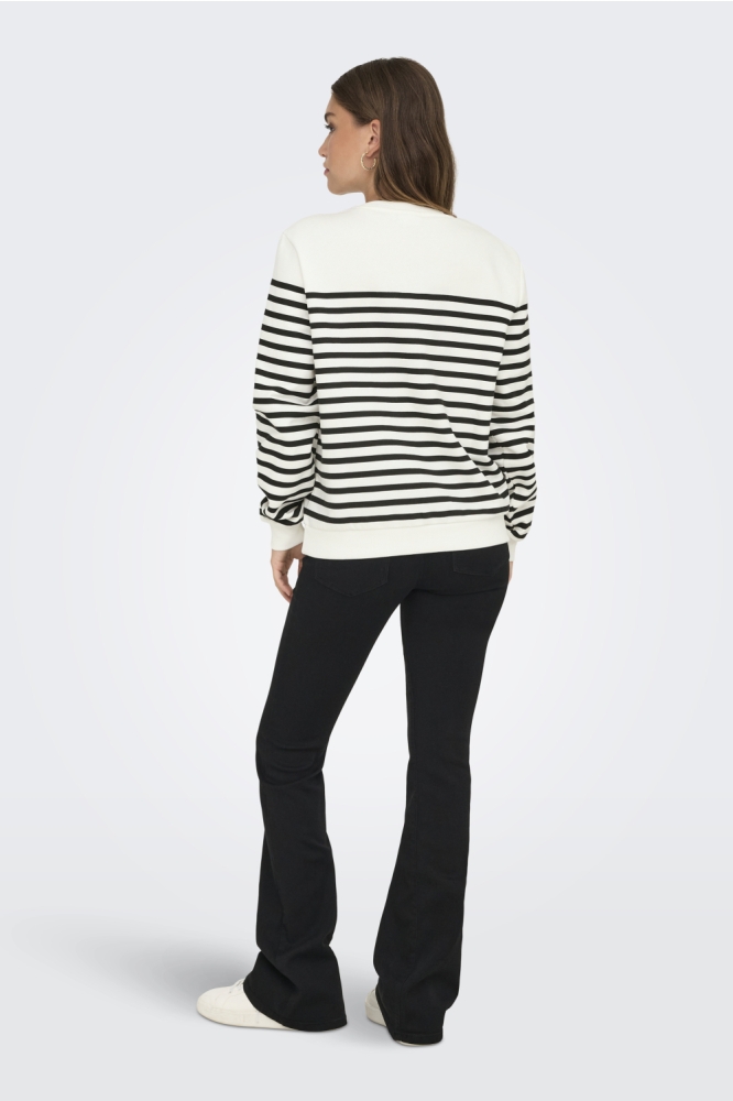 ONLALLIE L/S STRIPE O-NECK CS SWT 15333434 Cloud Dancer/Black